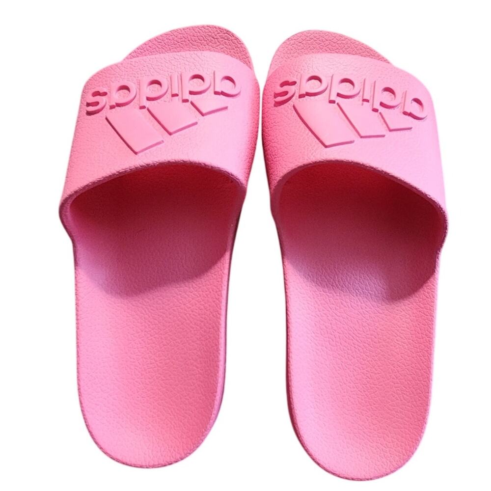 Adidas Adilette Aqua Pink Fusion Slip On Slides M8 W9 - Picture 3 of 8